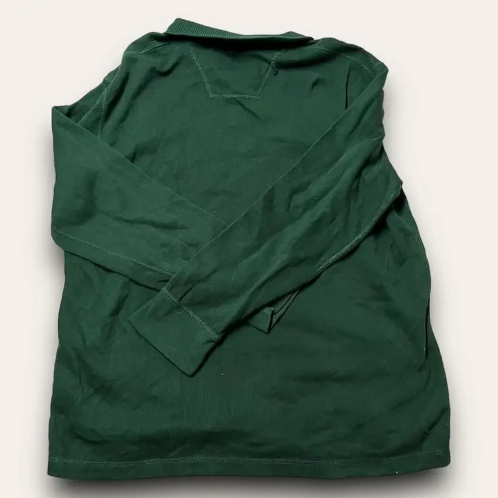 Y2K Nautica Sweater Forest Green Lightweight Pullover Gorpcore Collared Size XL - Picture 5 of 5